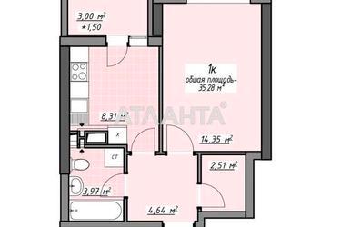 1-room apartment apartment by the address st. Glushko ak pr Dimitrova pr (area 35,3 m²) - Atlanta.ua - photo 28