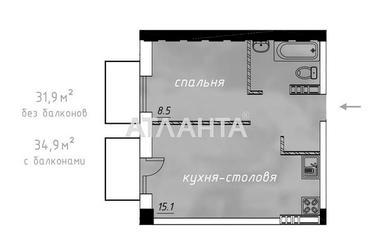 1-room apartment apartment by the address st. Inglezi 25 chapaevskoy div (area 32,8 m²) - Atlanta.ua - photo 23