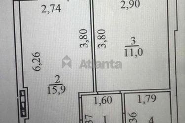1-комнатная квартира по адресу ул. Слободская (площадь 38,4 м²) - Atlanta.ua - фото 28