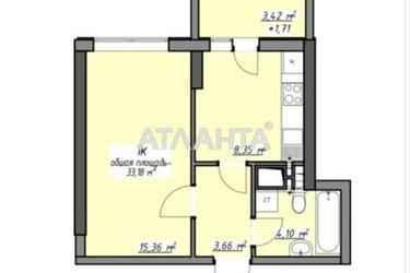 1-комнатная квартира по адресу Глушко ак. Пр. (площадь 33,3 м²) - Atlanta.ua - фото 11