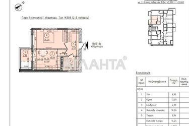 1-кімнатна квартира за адресою вул. Мукачівська (площа 40,1 м²) - Atlanta.ua - фото 14