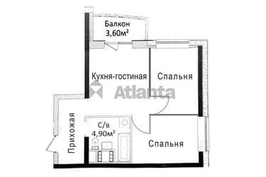 2-кімнатна квартира за адресою Гагаріна пр. (площа 47 м²) - Atlanta.ua - фото 23