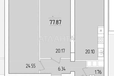 3-кімнатна квартира за адресою вул. Краснова (площа 77,3 м²) - Atlanta.ua - фото 17