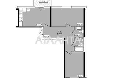 2-комнатная квартира по адресу ул. Королева ак. (площадь 67,1 м²) - Atlanta.ua - фото 12