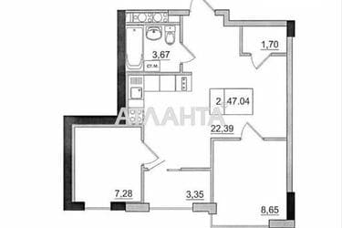 2-кімнатна квартира за адресою 7 км Овідіопольської дор. (площа 47,0 м²) - Atlanta.ua - imageAlt 14