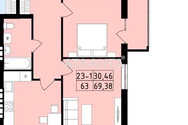 2-комнатная квартира по адресу ул. Центральная (площадь 69,4 м²) - Atlanta.ua - фото 28