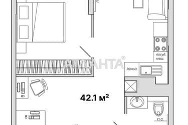 1-комнатная квартира по адресу ул. Жемчужная (площадь 42 м²) - Atlanta.ua - imageAlt 20
