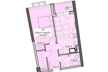 1-комнатная квартира по адресу Курортный пер. (площадь 44,8 м²) - Atlanta.ua - imageAlt 7