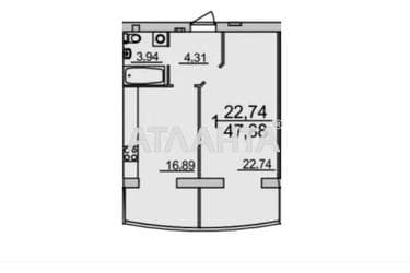 1-кімнатна квартира за адресою вул. Марії Приймаченко (площа 47,8 м²) - Atlanta.ua - imageAlt 24