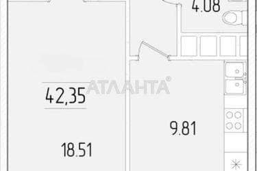 1-комнатная квартира по адресу ул. Краснова (площадь 42,4 м²) - Atlanta.ua - фото 36