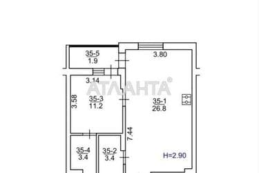 1-комнатная квартира по адресу Мечникова И. Ул.   (площадь 46,7 м²) - Atlanta.ua - фото 16