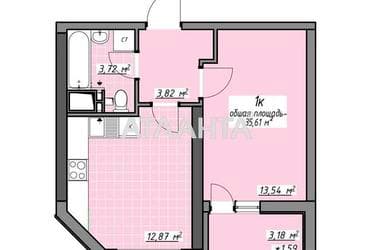 1-комнатная квартира по адресу Глушко ак. Пр. (площадь 35,8 м²) - Atlanta.ua - imageAlt 28