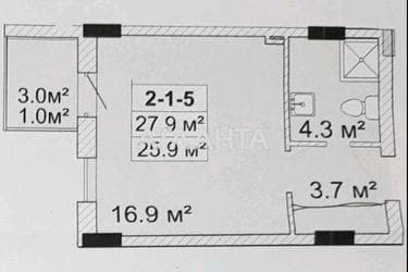 1-комнатная квартира по адресу ул. Бочарова ген. (площадь 28 м²) - Atlanta.ua - imageAlt 16