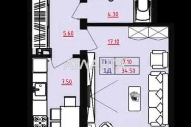 1-кімнатна квартира за адресою вул. Марсельська (площа 34,5 м²) - Atlanta.ua - фото 17