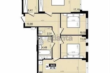 3-комнатная квартира по адресу ул. Лесная (площадь 87,8 м²) - Atlanta.ua - imageAlt 11