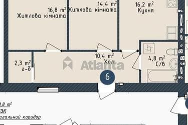 2-комнатная квартира по адресу ул. Промышленная (площадь 64,9 м²) - фото 15 2-комнатная квартира по адресу ул. Промышленная (площадь 64,9 м²) - Atlanta.ua - фото 15