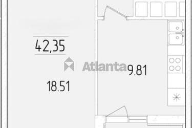 1-комнатная квартира по адресу ул. Краснова (площадь 43 м²) - Atlanta.ua - imageAlt 14