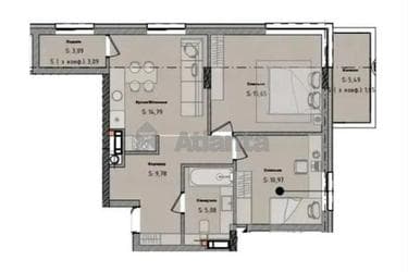 2-комнатная квартира по адресу Пимоненко Николая ул. (площадь 61,5 м²) - Atlanta.ua - imageAlt 7