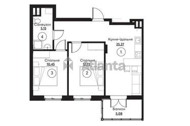 2-кімнатна квартира за адресою вул. Слобідська (площа 58,7 м²) - Atlanta.ua - фото 9