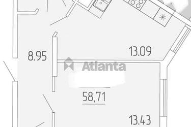2-комнатная квартира по адресу ул. Краснова (площадь 59,4 м²) - Atlanta.ua - фото 24