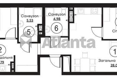 3-кімнатна квартира за адресою вул. Слобідська (площа 82,6 м²) - Atlanta.ua - фото 8