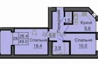 2-комнатная квартира по адресу ул. Пригородная (площадь 49,9 м²) - Atlanta.ua - фото 22