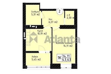 1-комнатная квартира по адресу ул. Промышленная (площадь 43,7 м²) - Atlanta.ua - imageAlt 12