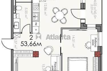 1-кімнатна квартира за адресою вул. Станкова Олександра (площа 53,7 м²) - Atlanta.ua - фото 8