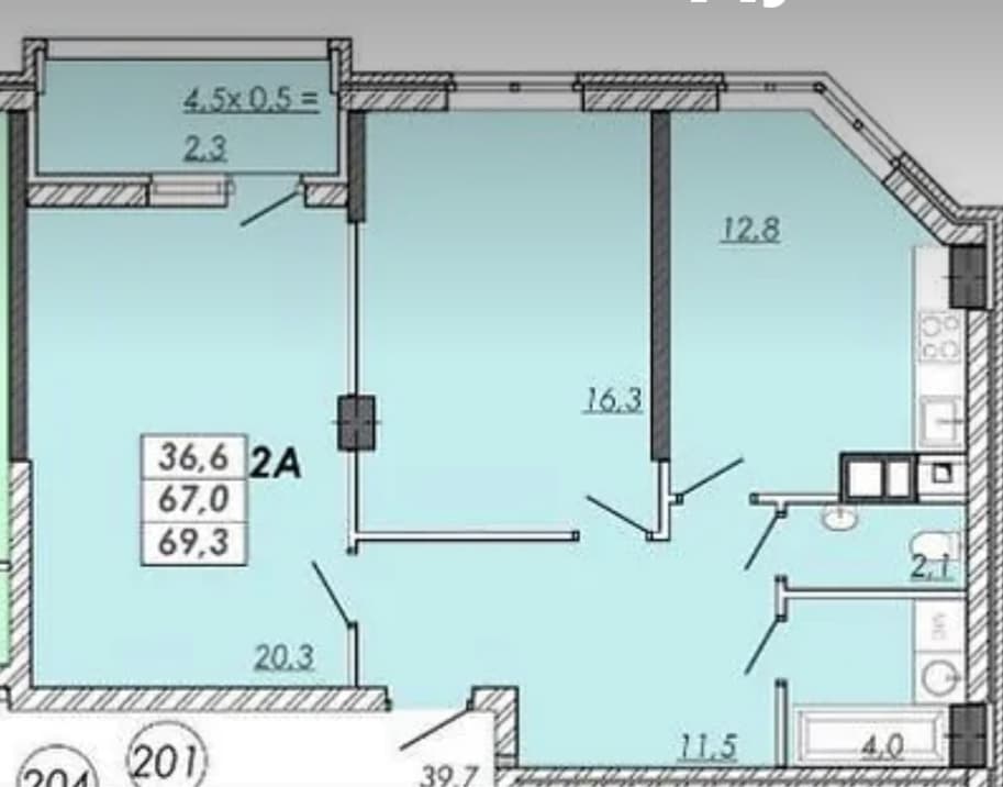 2-к квартира на Овидиопольская дор. в районе Селекционного института - Atlanta.ua
