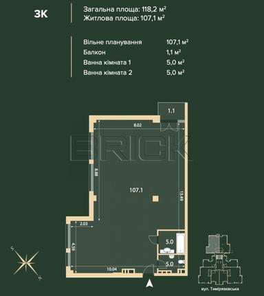 3-комнатная квартира по адресу (площадь 118,9 м²) - Atlanta.ua - фото 48