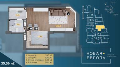 1-кімнатна квартира за адресою вул. Таврійська (площа 35,9 м²) - Atlanta.ua - фото 13