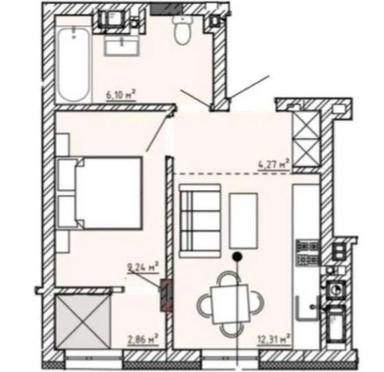 1-комнатная квартира по адресу (площадь 35 м²) - Atlanta.ua - фото 7