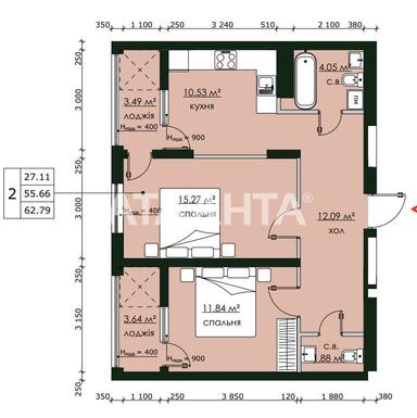 2-rooms apartment apartment by the address (area 62,8 m²) - Atlanta.ua - photo 10