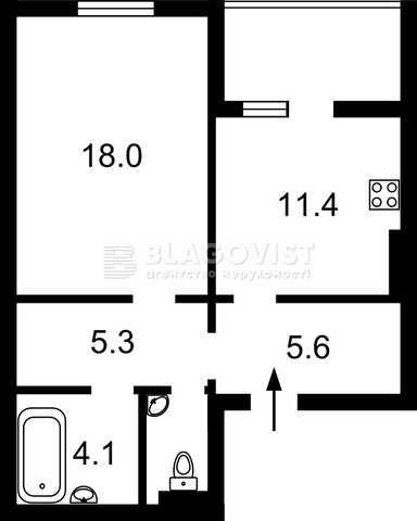 1-комнатная квартира по адресу пер. Энергетиков (площадь 48,8 м²) - Atlanta.ua - фото 14