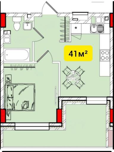 1-кімнатна квартира за адресою Куликове поле пл. (площа 41 м²) - Atlanta.ua - фото 8
