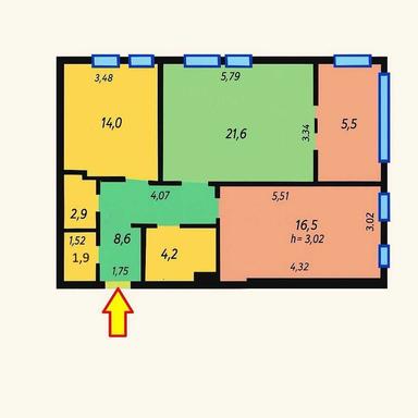 2-кімнатна квартира за адресою (площа 75 м²) - Atlanta.ua - фото 24