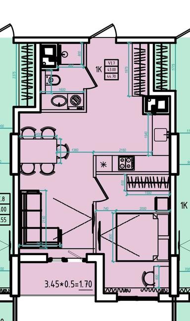 1-room apartment apartment by the address st. Kulikovo pole pl Oktyabrskoy revolyutsii pl (area 44 m²) - Atlanta.ua - photo 10