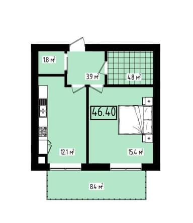 1-комнатная квартира по адресу ул. Капеланська (площадь 46 м²) - Atlanta.ua - фото 26