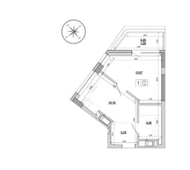 1-room apartment apartment by the address st. Velichkovskogo (area 31,1 m²) - Atlanta.ua - photo 48