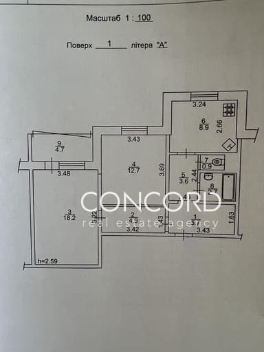 2-кімнатна квартира за адресою вул. Іллєнка Юрія (площа 62,3 м²) - Atlanta.ua - фото 38