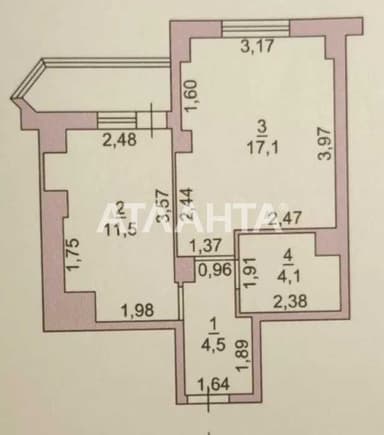 1-кімнатна квартира за адресою (площа 41 м²) - Atlanta.ua - фото 40