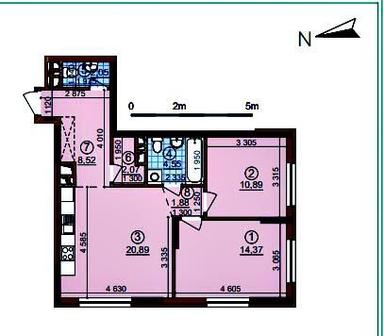 2-кімнатна квартира за адресою (площа 65,2 м²) - Atlanta.ua - фото 7