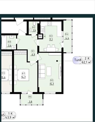2-кімнатна квартира за адресою вул. Антоненка-Давидовича (площа 62 м²) - Atlanta.ua - фото 19