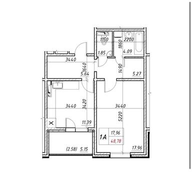 1-комнатная квартира по адресу ул. Коноплянская (площадь 48,8 м²) - Atlanta.ua - фото 15