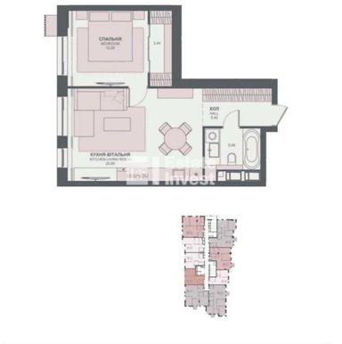 1-комнатная квартира по адресу бульвар Дружбы Народов (площадь 55 м²) - Atlanta.ua - фото 17
