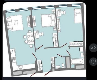 2-кімнатна квартира за адресою (площа 66 м²) - Atlanta.ua - фото 8