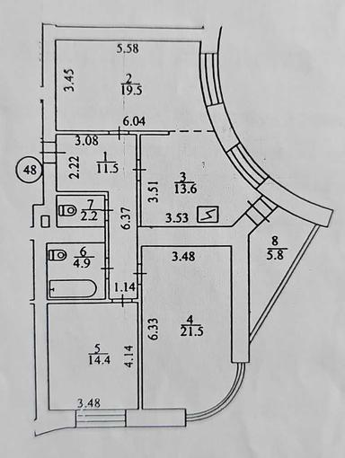 3-комнатная квартира по адресу ул. Лукьяненко Левка(Тимошенко) (площадь 93,4 м²) - Atlanta.ua - фото 47