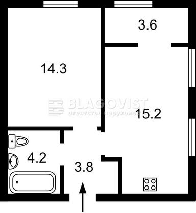 1-комнатная квартира по адресу (площадь 40 м²) - Atlanta.ua - фото 13