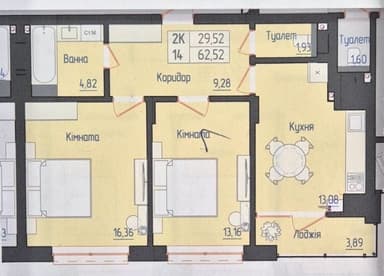 2-комнатная квартира по адресу ул. Залозецького Володимира (площадь 63 м²) - Atlanta.ua - фото 14