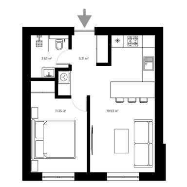1-комнатная квартира по адресу Петефі Шандора пл. (площадь 40,2 м²) - Atlanta.ua - фото 8